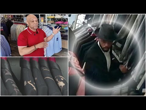 Video shows man pouring bleach on suits at Petersburg shop