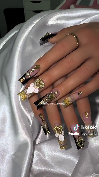 Xl Black Money Nails 💵 #viral #fyp #fypシ #foryourpage #followers