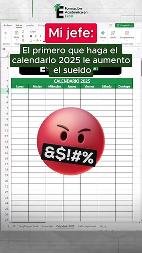 Crea un calendario personalizado para 2025 en Excel