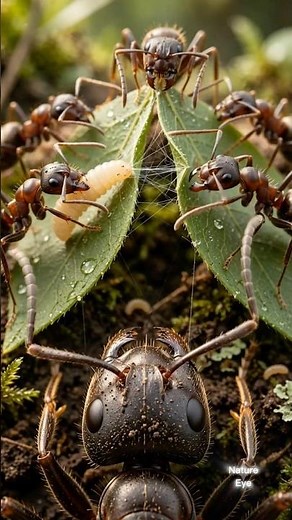 Micro Camera on a Weaver Ant! (Secret Leaf Nest POV) 🎥✨ #ants