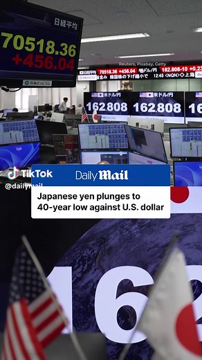 Japan's currency has dropped to its weakest level against the U.S. dollar in nearly four decades, piling fresh pressure on the country's economy. The yen slid to a 40-year low as rising U.S. Treasury yields boosted the dollar, with traders now watching closely for possible intervention from Japanese authorities to stabilize the currency. A weaker yen makes imported goods, fuel, and food more expensive in Japan, increasing the cost of living for households and businesses alike. #japan #news #worl