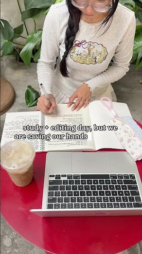 Cozy Cafe Study Vlog ☕️ Planning Content & My PDF Note-Taking Hack