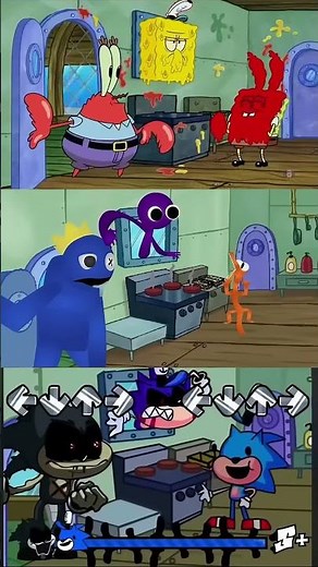 Epic Showdown: FNF Rainbow Friends Face Off Against Sonic & Mr. Krabs! #fnf #sonic #rainbowfriends