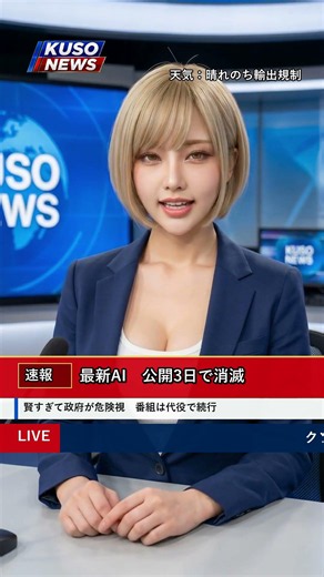 【速報】最新AI 公開3日で消滅｜KUSO NEWS #03