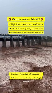 ⚠️ Weather Alert – Jammu ⚠️ • High Alert continues in Jammu • Next 6–8 hours may bring heavy rainfall • Weather likely to remain bad till Aug 24–26 • Stay away from rivers & streams • Take care of yourself and your family 🙏 @jammu_in #jammu #jk #jammu_in | jammu_in