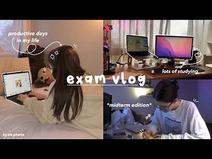 STUDY VLOG 📚 midterm exam week ft. studying, library days, productive study sessions, coffee & more