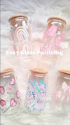 Decorating My Aesthetic Glass Cup 🌸🩷| DIY Cute Bow & Daisy Design | Easy Glass painting #shorts