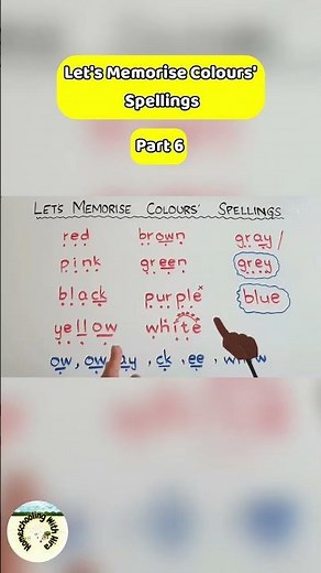 Decode & Memorise Colours’ Spellings | How to Help Kids Memorise Colours’ Spellings Easily (Part 6)