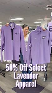 Lavender lovers, this one’s for you💜🛍️ Select lavender apparel is 50% OFF at the Campus Store, perfect for last/minute holiday gifts and getting ready for basketball’s “Lavender Out” game against Cincinnati Feb. 1st! 🏀 Swing on by the store before they’re gone! Go ‘Cats😼 | K-State Student Union