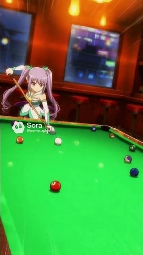 Anime Girl Playing Billiards 🎱 | Cute Anime Pool Scene