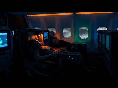 Luxury Flight Ambience in Blizzard | Relaxing Cabin ASMR & Deep Jet Engine Sounds for Sleep