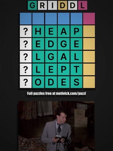 New GRIDDL just DROPPED! | motivick.com/puzzl #Wordgames #puzzle #daily #GRIDDL