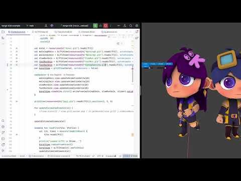 KorGE 3D #glTF 2.0 skinning with animation interpolation!