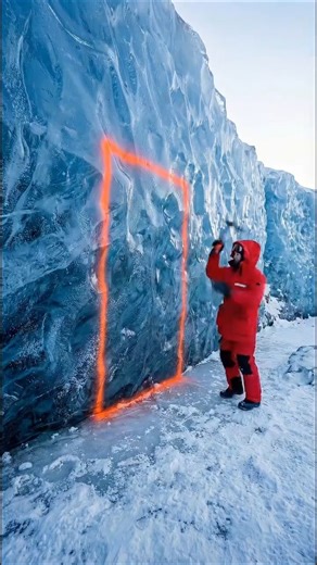 Carving a secret survival bunker into a solid glacier! 🧊⛏️