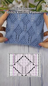 How to knit Diamond Pattern #knitstitch #knittingpattern #diamondstitch #knittingdesign #stricken #reliefknit #reliefstitch | Free Knitting Patterns