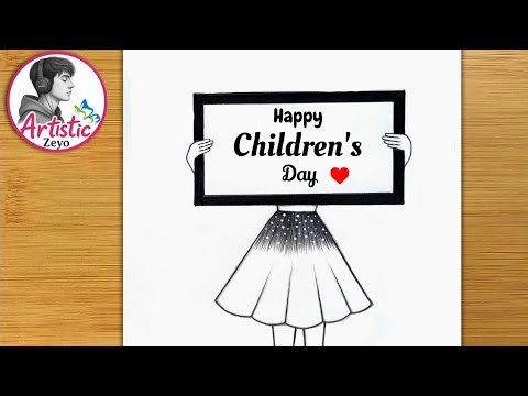 Children day drawing step by step | 14 November Drawing Easy | Childrens day drawing for kids