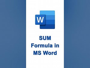 MS Word Trick: Add Numbers (SUM Formula) shorts msword