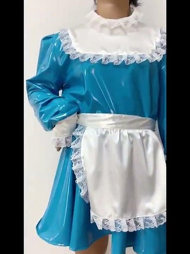 Sissy French Maid Dress Uniform Sweet Lolita Halloween PVC Cosplay Costume Erotic Role Play Costume