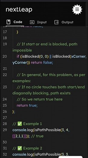 Path in Rectangle with Circles | Alice vs Bob Type DSA Problem | JavaScript