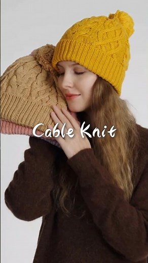 ❄️✨ New for Fall/Winter · Cable Knit Merino Wool Pom Pom Beanie – 1168 ✨❄️