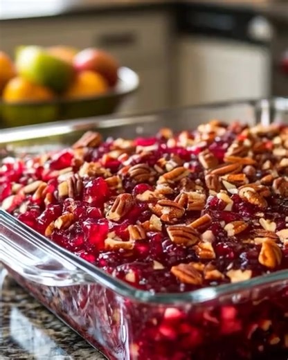 34K views · 206 reactions |  Nana’s Classic Cranberry Pecan Salad ✨ No Christmas dinner is complete without this dish — sweet, tart, crunchy, and full of nostalgic holiday flavor! 殺 It’s that perfect blend of cranberries, pineapple, and pecans that everyone looks forward to each year.  Get the Full Recipe  (check c.o.m.m.e.n.t)  Hashtags: #ChristmasRecipes #CranberrySalad #HolidayTraditions #PecanDessert #FamilyFavorites #TastyToobo | Christmas Yummy Table | Facebook