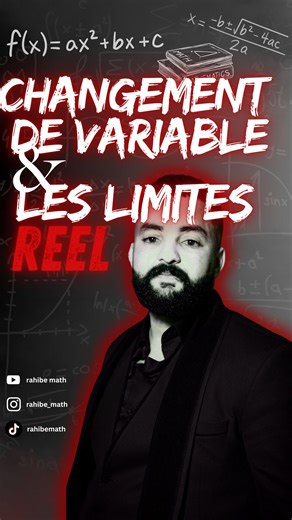 oussama rahibe on Instagram: "Commence par l’exercice le plus fréquent, celui qui est apparu dans de nombreux examens nationaux : un exercice de limite lié au changement de variable, en particulier pour les limites logarithmiques. Dans cette vidéo, je te montre comment aborder ce type de problème efficacement ! 🔔 N’oublie pas de t’abonner pour plus de cours et exercices en maths : #rahibe_math @rahibe_math | Prof Oussama Rahibe"