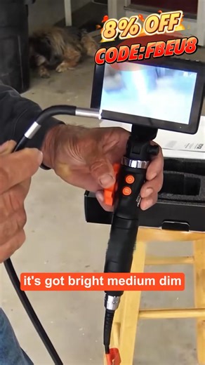 VEVOR Articulating Borescope Camera with Light, Two-Way Articulated Endoscope Inspection Camera with 6.4mm Tiny Lens, 5" IPS 1080P HD Screen, 8X Zoom, 8 LED Light Camera for Auto, Plumbing | VEVOR Home Improvement Europe