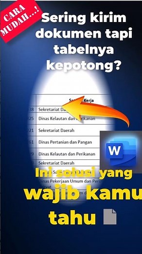 Cara Mengatasi Tabel Terpotong di Word, 1 Klik jadi 1 Halaman #shorts #microsoftword