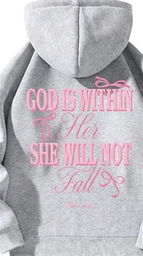 Women's Letter-Print Hoodie, Casual Long-Sleeve Hooded Sweatshirt for Spring, Ladies' Tops for Daily Wear