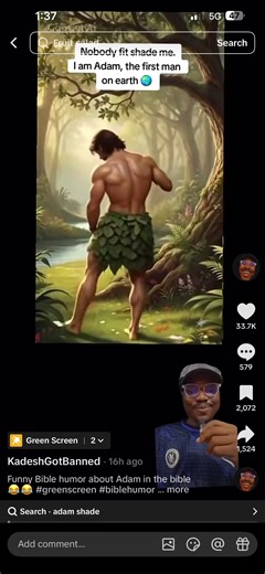 Funny Bible humor about Adam in the bible 😂😂🙄 台怠 #greenscreen #biblehumor #adamandeve #funnyvideos #funnycomments