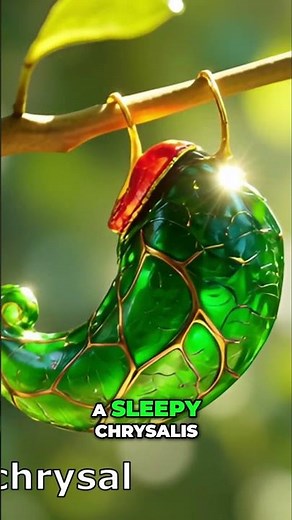 Chrysalis Transformation: Nature's Amazing Metamorphosis! #shorts