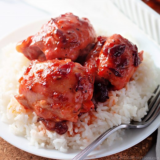 EASY CRANBERRY CHICKEN - this is Heavenly! 😋 Recipe --> http://bit.ly/3siDncd The ingredients might sound weird, but it's SO GOOD - trust me! Always a hit with the whole family...even the little ones. | Kitchen Fun With My 3 Sons