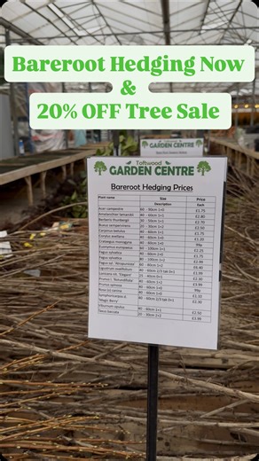 🌿 Bare Root Hedging Now In Final Weekend of Our Tree Sale! 🌳 It’s that exciting time of year again — our bare root hedging plants have started to arrive! 🙌 We’ve got a great selection now in stock, with more arriving soon. If you’re after specific sizes or quantities, or we don’t have quite what you need, we can order them in for you — just ask! Over the coming weeks, we’ll also be receiving more bare root ornamental and fruit trees, so it’s the perfect time to start planning your planting pr