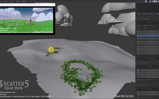 Blender散布插件Scatter 5.0手动散布 - 工作流程概述