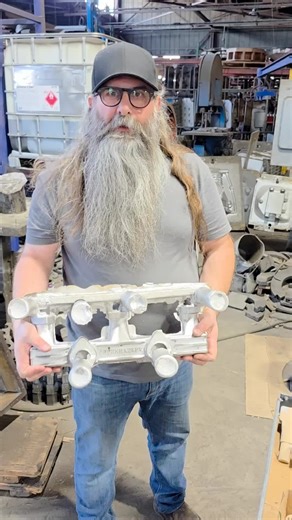 Offenhauser Sales Corp on Instagram: "🎥 Foundry Update: 2691 Plymouth Dual Manifolds (1937–56) 🔥 A LOT of you have been asking why our Manifolds look the way they do during early production… so we’re giving you an up-close, behind-the-scenes look straight from the foundry! This reel shows the raw casting stage — fresh out of the sand, before machining, before cleanup, before finishing. Every manifold starts its life looking rough, rugged, and straight-from-the-pour… because that’s exactly what