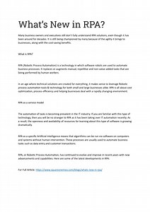 What’s New in RPA? - SlideServe