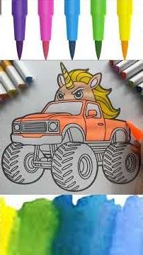 Tô màu xe tải quái vật cho bé - Monster Truck Coloring pages for kids