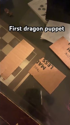 Making my first Dragon puppet! #art #crafts #cardboard