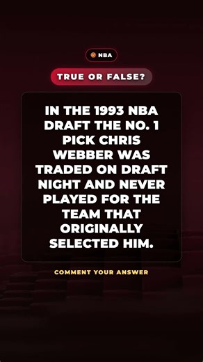 WAS CHRIS WEBBER REALLY TRADED ON DRAFT NIGHT? 🏀 #shorts