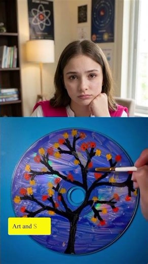 DIY cd painting tutorial #shorts #painting #aivideo