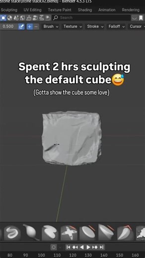 default cubeeee #3dmodeling #3dsculpting #blender3d #gameasset
