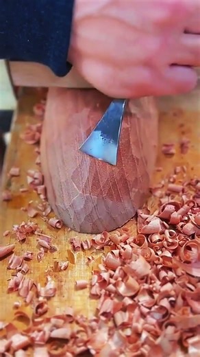 Smart Worker Technique Carving Wood Easily Using Simple Tools #Shorts