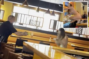 Naked woman trashes restaurant before being Tasered ‘in breasts’ by cops