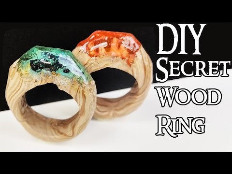 HOW TO MAKE SECRET WOOD RINGS (NO POWER TOOLS) Tutorial polymer clay resin craft diy