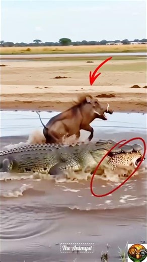 Cheetah Hunts Boar… Then This Happens 😱🐊 ₹shorts #animals