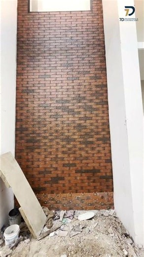 Luxury Wall Finish Loading... ✨ Brick Cladding Work #home #architecture #interiordesign