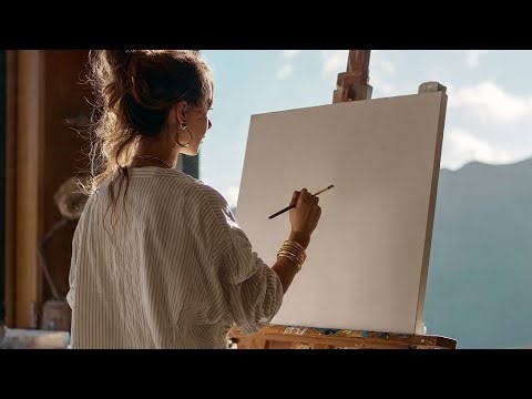 How to Paint A misty lake in acrylic/Acrylic painting for beginners