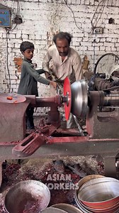 How Son Hepling his Father Create Bowl with Thrash | Asian Workers