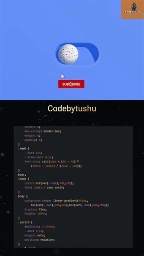 Create the ball By HTML, CSS, JS #codebytushu #html #css #js #coding