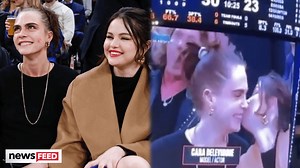Selena Gomez & Cara Delevingne Share A Cute KISS At Knicks Game! | Clevver